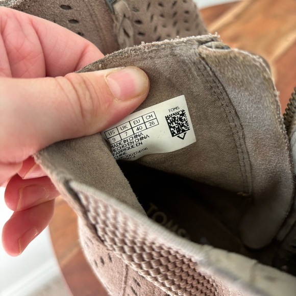 Toms Majorca Suede Peep Toe Bootie Heels - Picture 4 of 7